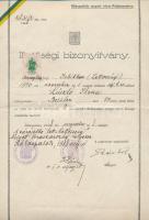 1936-1938 Fényképes lett személyi igazolvány oroszországi születésű magyar személy részére, későbbi ...