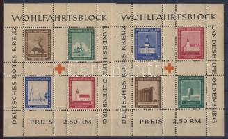 Németország 1945 Vöröskereszt jótékonyság kisívpár/Germany Red cross charity minisheets