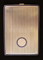 Ezüst(Ag) zománcozott cigarettatárca, belsejében "Pista" gravírozással, jelzett, 8x12x1 cm...