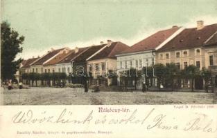 Rozsnyó, Roznava, Roseanu; Rákóczi tér, kiadja Pauchly Nándor, Vogel D. felvétele / square