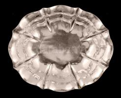 Ezüst(Ag) ovális hullámos peremű tálka, jelzett, 8,2x7 cm, nettó: 28,3 g