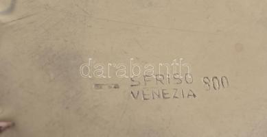 Ezüst(Ag) ovális hullámos peremű tálka, jelzett, 8,2x7 cm, nettó: 28,3 g