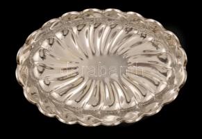 Ezüst(Ag) hullámos falú bonbon kínáló, jelzett, 10,8x15,5x6 cm, nettó. 202,9 g