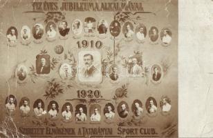 1910-1920 Tíz éves jubileuma alkalmával szeretett elnökének a Tatabányai Sport Club / Hungarian Sport Club from Tatabánya, Krakovszky photo (fa)