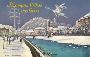 Graz mit Krampus Litho  C