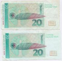Németország 1991. 20M + 1993. 20M T:III
Germany 1991. 20 Mark + 1993. 20 Mark C:F