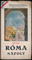 Dr. Bodnár Gyula (szerk.): Róma, Nápoly. Budapest Székesfőváros Iskolai Kirándulóvonatai 23-24. Budapest, 1938. Budapest Székesfőváros. Kiadói papírkötés, számos fotóval, és kihajtható térképekkel illusztrálva, szakadt, foltos állapotban.