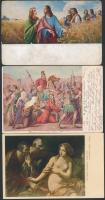 60 db RÉGI bibliai témájú művészlap, vallás, vegyes minőség / 60 old religious postcards about the Bible, mixed quality