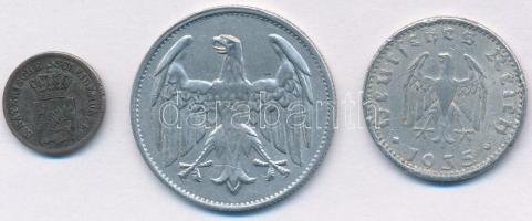 Vegyes: Német Államok / Bajorország 1871. 1kr Ag + Németország / Weimari Köztársaság 1922A 3M Al + N...