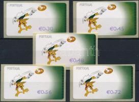 Automata bélyeg: Labdarúgó EB. 5 klf érték, Automatic stamp: Football Championship 5 diff stamps