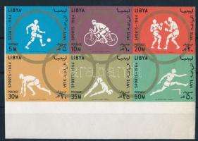 1964 Nyári Olimpia, Tokió vágott sor ívszéli 6-os tömbben Mi 160-165 B