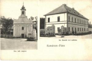 Komáromfüss, Trávnik; Római katolikus templom, Szent Benedek rend székháza, kiadja Mastalir János / church, headquarters of the Order of Saint Benedict