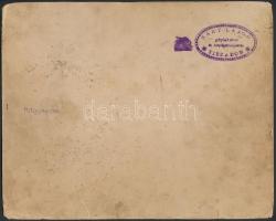 cca 1900 Tiszadob, cséplési munka. Keményhátú fotó hátoldalon Sáry Lajos géplakatos és cséplőgép tul...