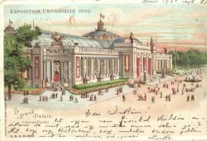 1900 Paris, Exposition Universelle, Le Grand Palais, litho (cut)