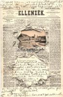 Kolozsvár, Cluj; Fő tér, Ellenzék politikai és társadalmi napilap reklámja, hátoldalon "Ziaristi 1920 Újságírók" pecséttel / main square, newspaper advertisement