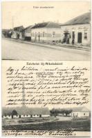 Mikelaka, Új-Mikelaka, Micalaca; Pollák téglagyár, utca részlet, Bonyhádi Károly üzlete / brick factory, street, shop