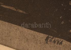 Kónya jelzéssel: Balaton. Vegyes technika, papír, üvegezett keretben 35×25 cm