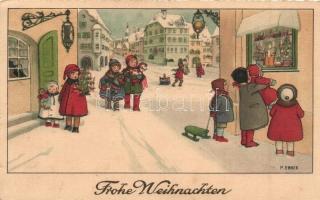 Frohe Weihnachten / Christmas greeting postcard, Erika No. 6053. litho, s: P. Ebner (EK)