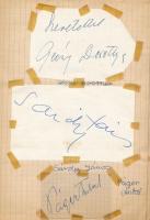 Vegyes aláírásgyűjtemény, sok neves színész, énekes aláírásával(Dajka Margit, Somogyvári Rudolf, Sim...