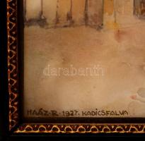 Haáz Ferenc Rezső (1883-1958): Kadicsfalva. Akvarell, papír, jelzett, gyűrött, üvegezett keretben, 3...