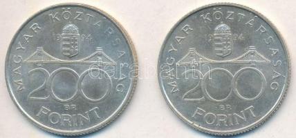1994. 200Ft Ag "Deák Ferenc" (2x) T:2 Adamo F13.1