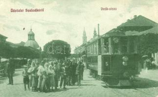 Szabadka, Subotica; Deák utca, villamos / street, tram (EK)