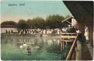 Gyopáros-fürdő, strand "Lugosi Honvéd Lábadozó Legénység Osztag" pecséttel a hátoldalon (EK)