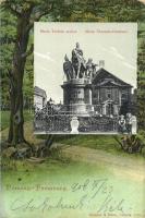 Pozsony, Pressburg, Bratislava; Mária Terézia szobor, erdős képeslap / statue, forest art postcard  (EK)