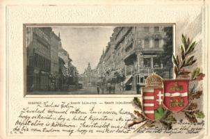 Budapest V. Kossuth Lajos utca, Zene bolt, címer, Emb. litho (b)