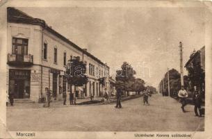 Marcali, Utcarészlet, Korona szálló, Kopári Jenő üzlete (EB)