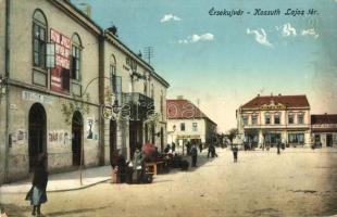 Érsekújvár, Nové Zámky; Kossuth Lajos tér, Nemzeti szálloda, Pollák és Steiner Miksa üzlete / square, hotels, shops (r)