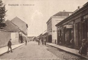 Érsekújvár, Nové Zámky; Komáromi út, Stern Jakab üzlete / street, shops (Rb)