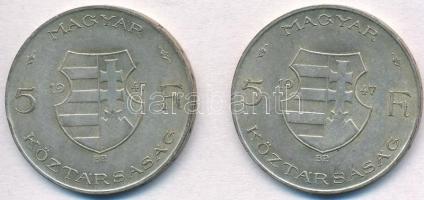 1947. 5Ft Ag "Kossuth" (2x) T:2 Adamo F8.1