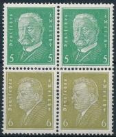 Elnökök bélyegfüzet négyestömb összefüggés, Presidents stamp-booklet block of 4