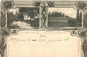 Arad, a 13 aradi vértanú utolsó útja és kivégzési helye, Honisch L. J. udvari fényképész / last route and place of execution of the 13 martyrs, Art Nouveau