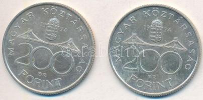 1994. 200Ft Ag "Deák Ferenc" (2x) T:2 apró fo., apró felületi karc Adamo F13.1