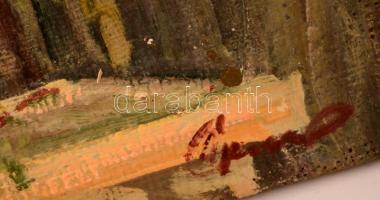 Olvashatatlan jelzéssel: Tűztövis. Olaj, vászon, 47×57 cm