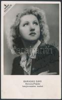 cca 1940 Barabás Sári (1914-2012) színésznő aláírt fotólapja.