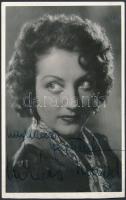 cca 1940 Lukács Margit (1914-2002) színésznő dedikált fotólapja, 13x8 cm.