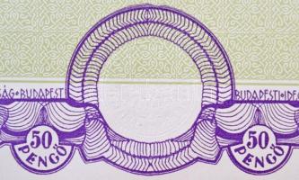 Budapest 1926. "Budapesti Idegen és Éttermi Üzem Részvénytársaság" 50P-ről, szárazpecsétte...