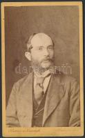 cca 1880-1910 Férfi portré, keményhátú fotó Borsos és Varságh budapesti műterméből,11×7 cm