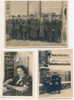 cca 1942 3 db mozival kapcsolatos fotó, egy részük hátulján feliratozva, különböző méretben