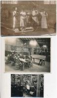 cca 1930-1950 3 db munkahelyi fotó, az egyik hátulján feliratozva, különböző méretben