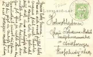 Nagymegyer, Velky Meder; Községi óvoda, Takarékpénztári épület, Weiss Testvérek kiadása / kindergart...