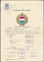 1972 Sebes Gusztáv (a legendás labdarúgó edző fia) szakmunkás bizonyítványa