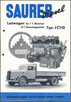 cca 1940 Saurer dízel tehergépkocsi reklám brosúra / Saurer Diesel 5CT1D Lastwagen picture info booklet
