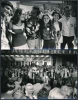 cca 1960-1970 Világifjúsági Találkozó, 3 db fotó, az egyik hátulján feliratozva, 11,5/13×18 cm