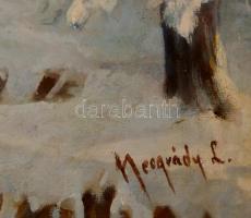 Neogrády jelzéssel: Téli erdő. Olaj, vászon, keretben, 80×110 cm