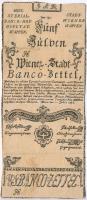 1762. 5G Formulare Bécsi városi bankócédula T:III-,IV ragasztott Habsburg Monarchy 1762. 5 Gulden Formulare Wiener-Stadt Banco-Zettel C:VF,F glued Adamo G4M