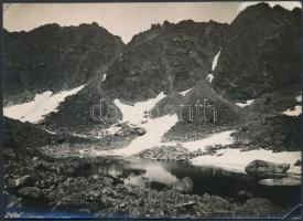 cca 1910-1915 Magas-Tátra, Alsó-Zerge-tó, Erdélyi Mór felvétele, hátoldalon feliratozva, 11x16 cm / High Tatras, vintage photo, with description on the verso, 11x16 cm